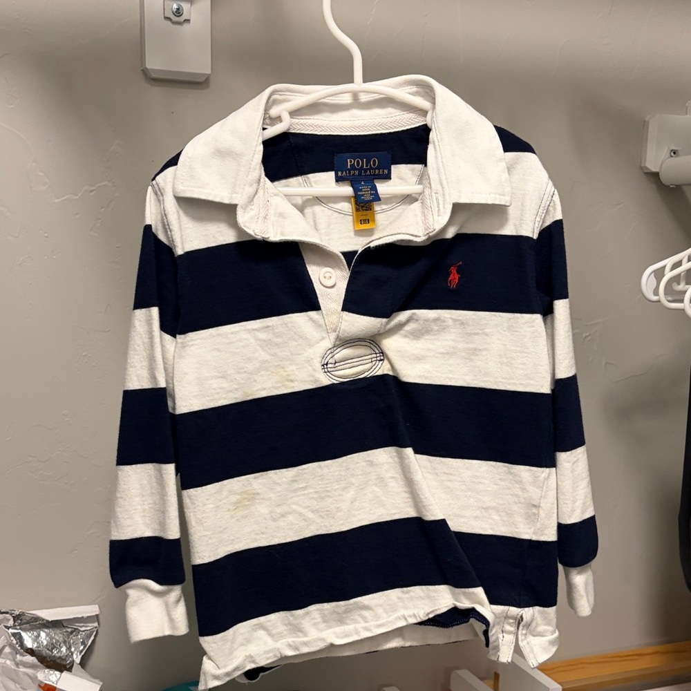 Polo by Ralph Lauren Kids Navy and White Striped Shirt